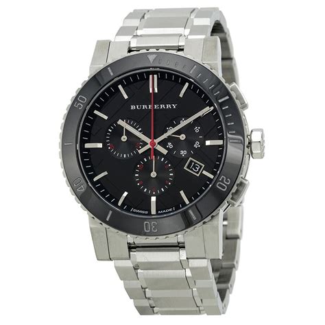 Burberry Sport Bu9380 Black Mens’ Steel Chronograph Watch